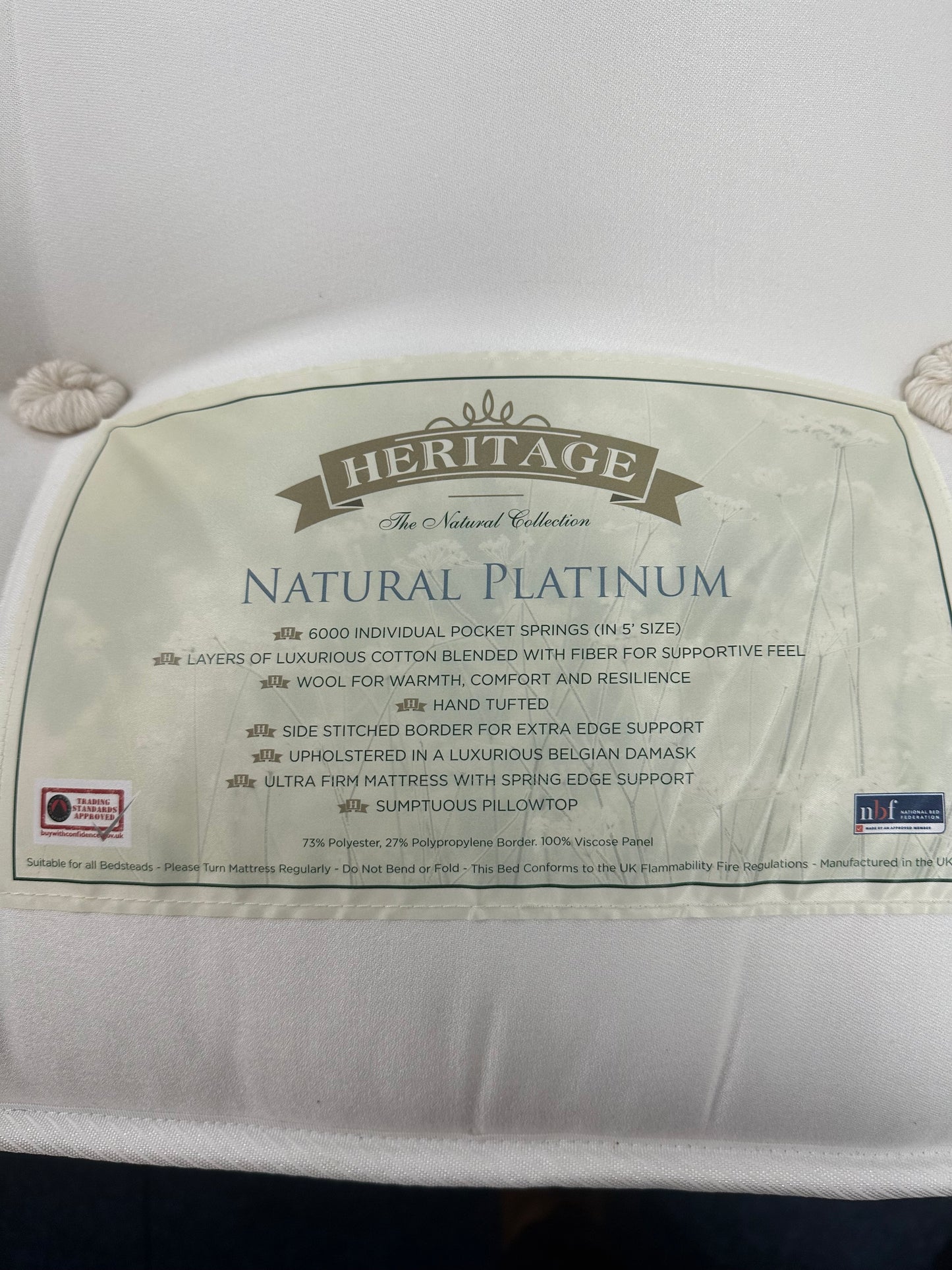 Heritage Natural Platinum Mattress