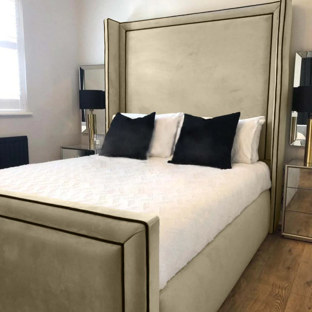 Elizabeth Winged Fabric Bedframe