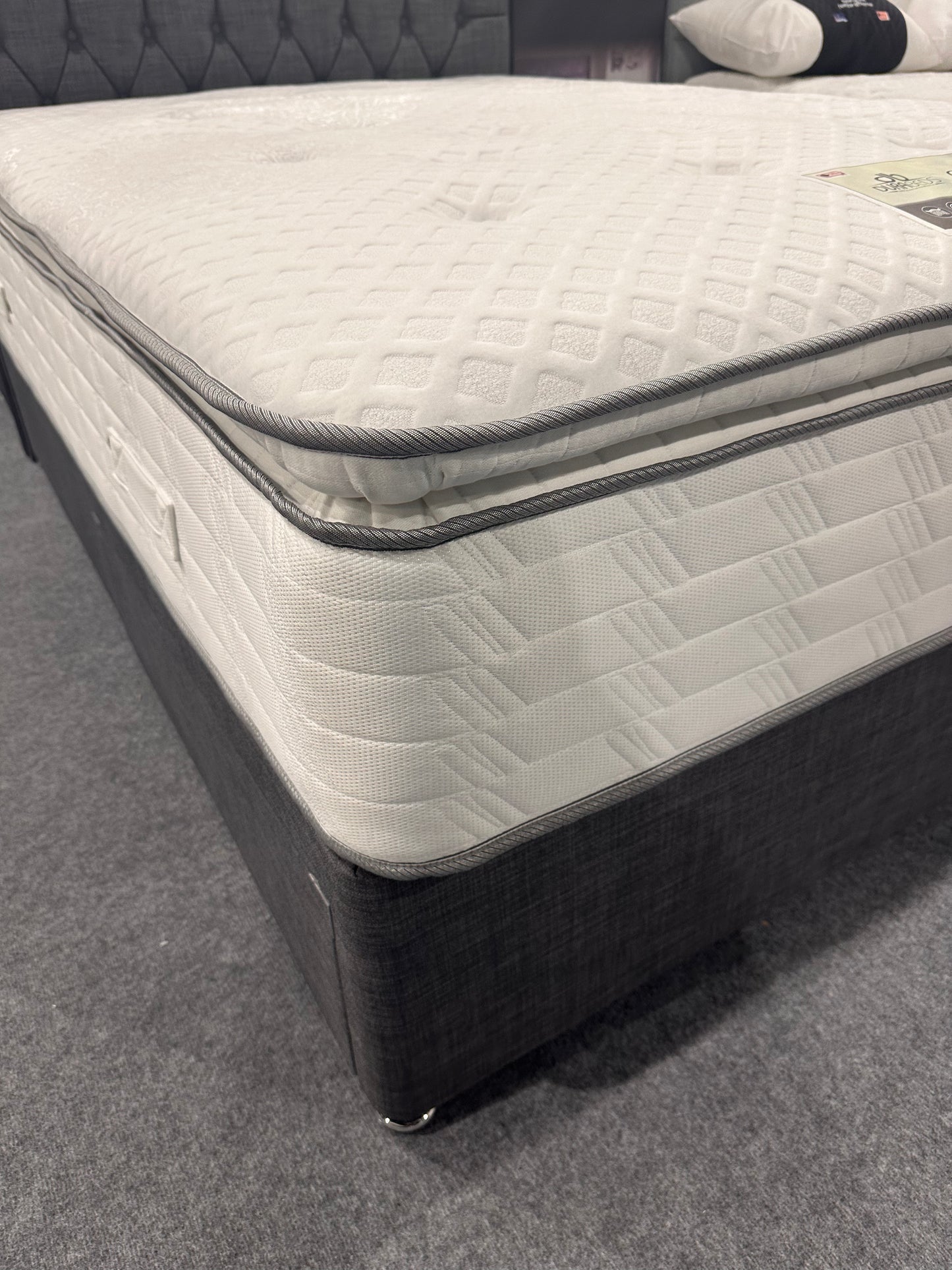Double Airplus Divan Set Complete with Floorstanding Headboard