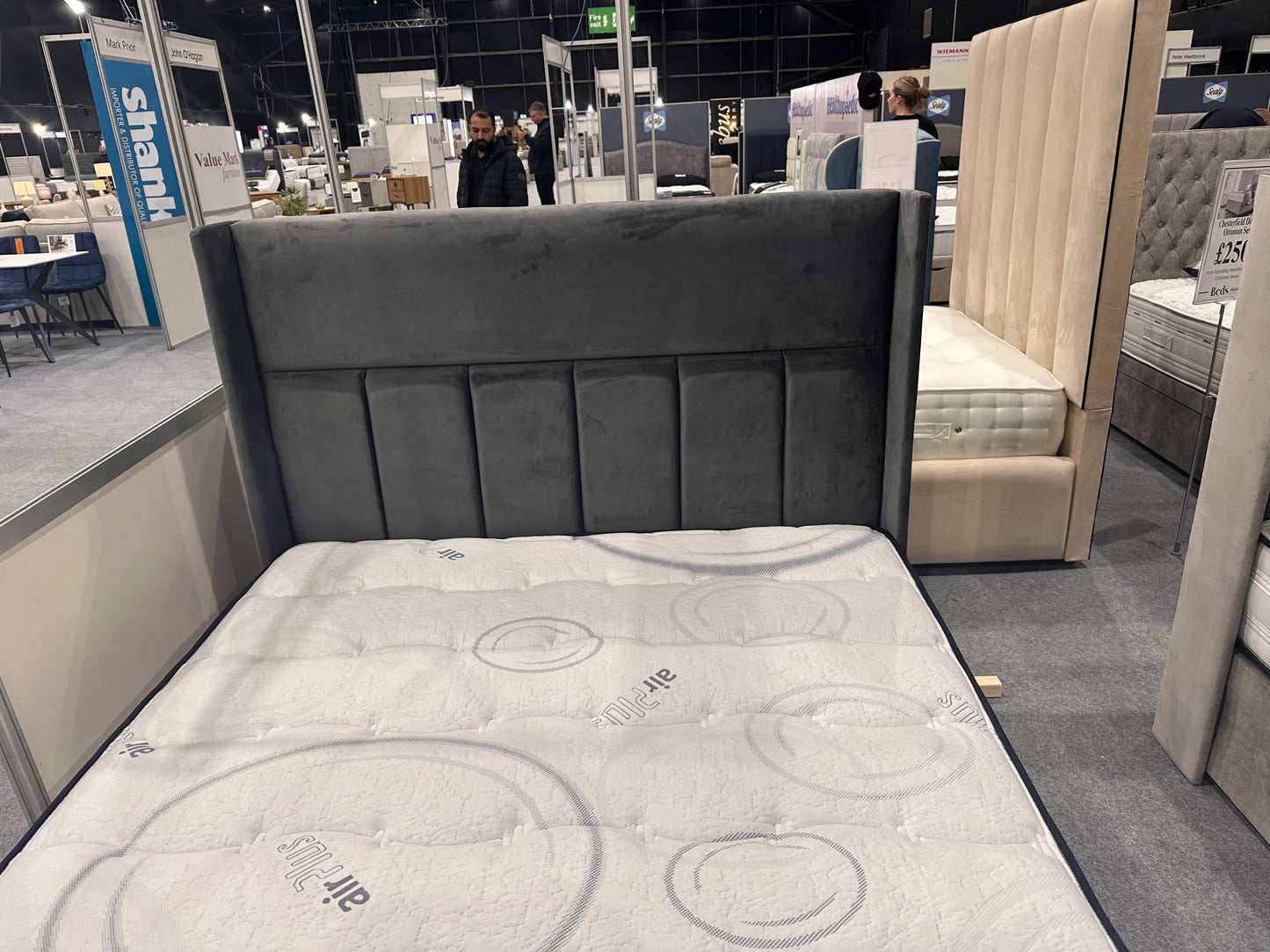 Double Airplus Divan Set Complete with Floorstanding Headboard