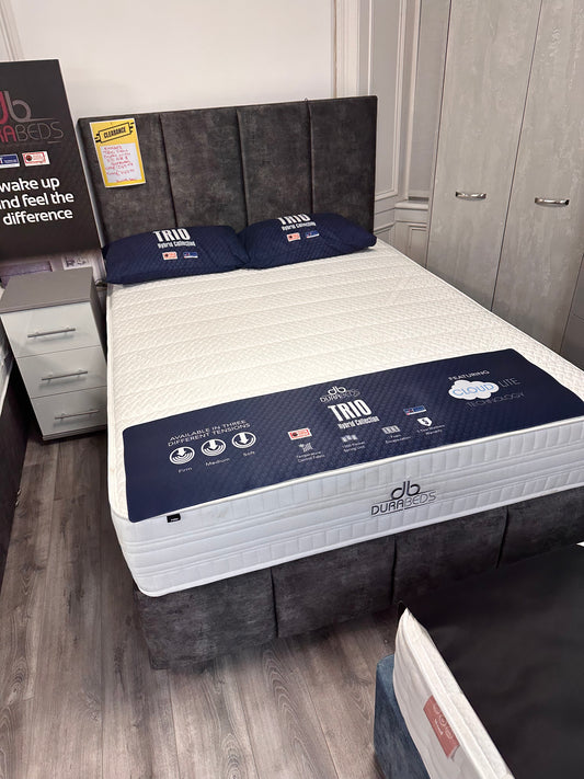 Kingsize Trio Firm Divan Set with Floorstanding Headboard and Footboard